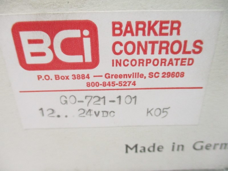 BARKER CONTROLS G0-721-101 12-24VDC NSMP