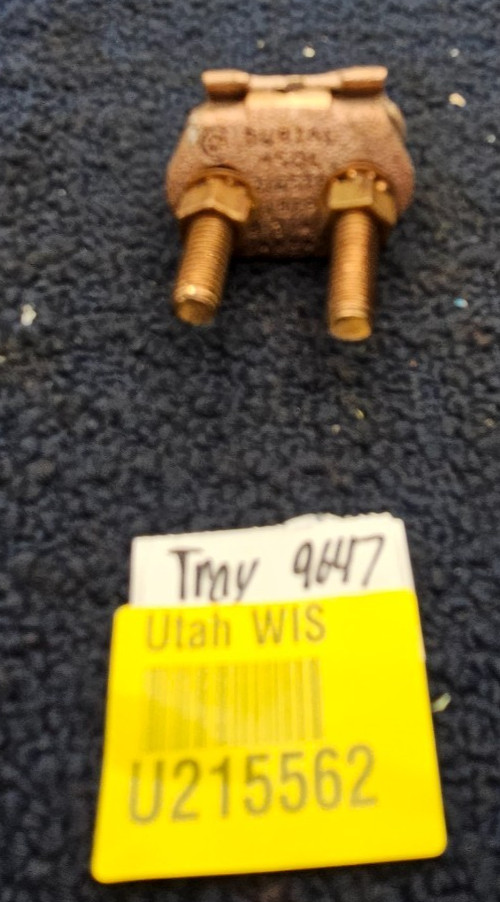 Burial Grounding Connector, Copper Alloy 4 SOL-2/0 STR 1/2 ROD 1/4 IPS