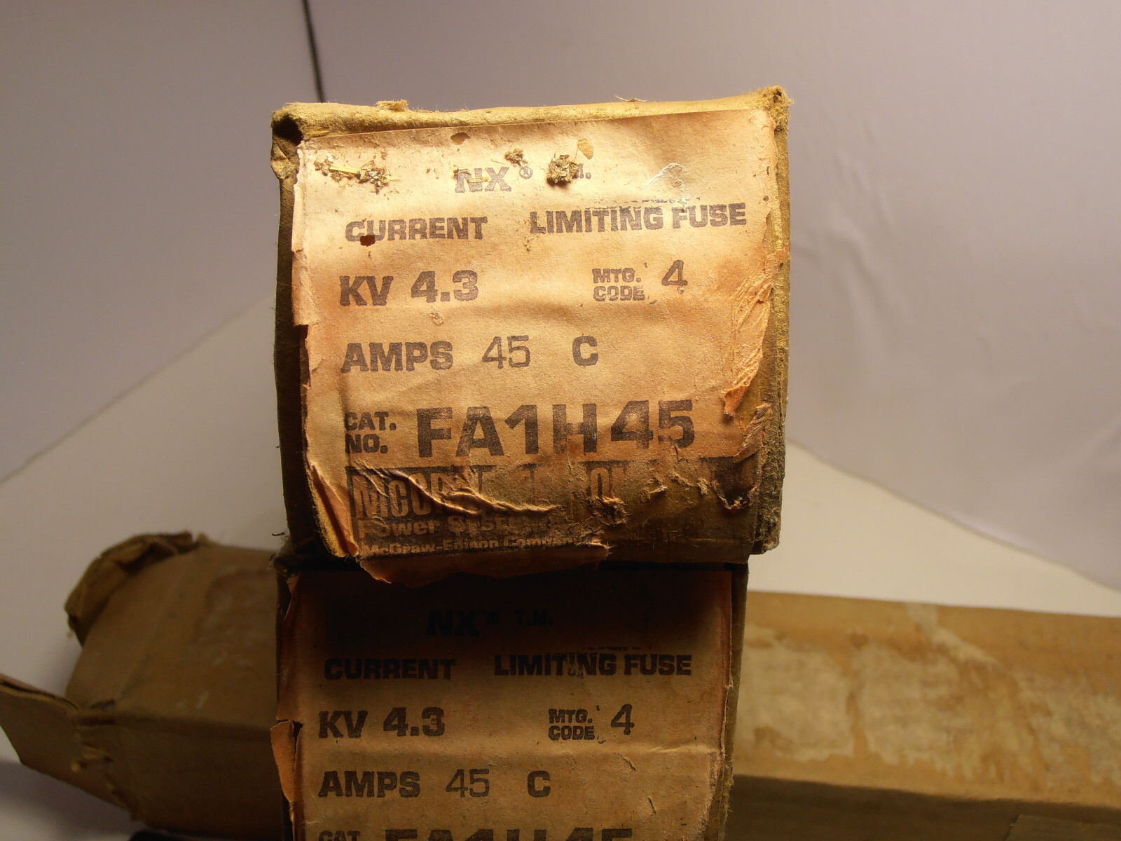 McGraw-Edison FA1H145 45 Amp 4.3KV Current Limiting Fuse Tested NOS Open Box 