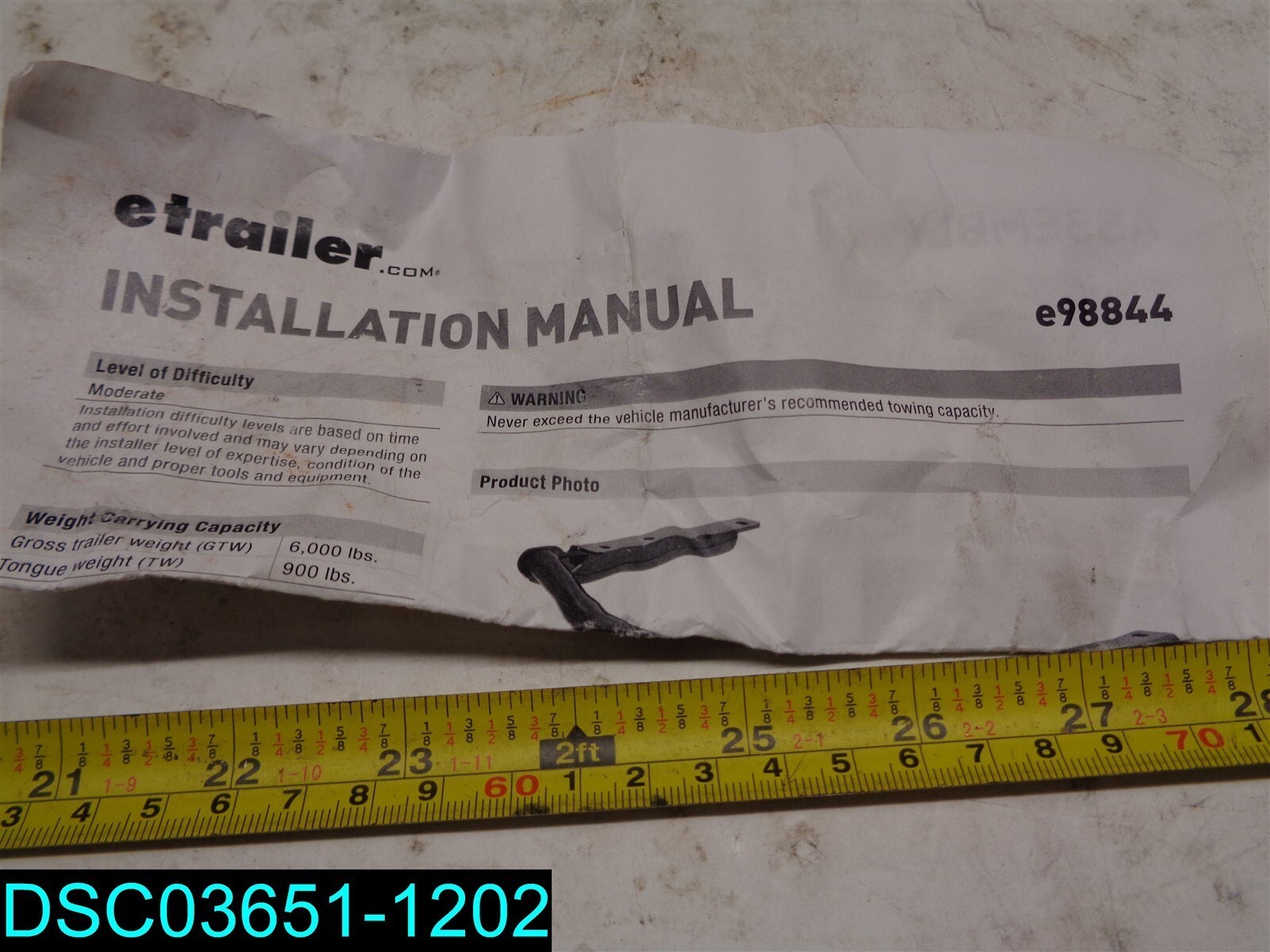 ETRAILER Trailer Hitch Receiver Custom Fit Matte Black Finish Class III 2″