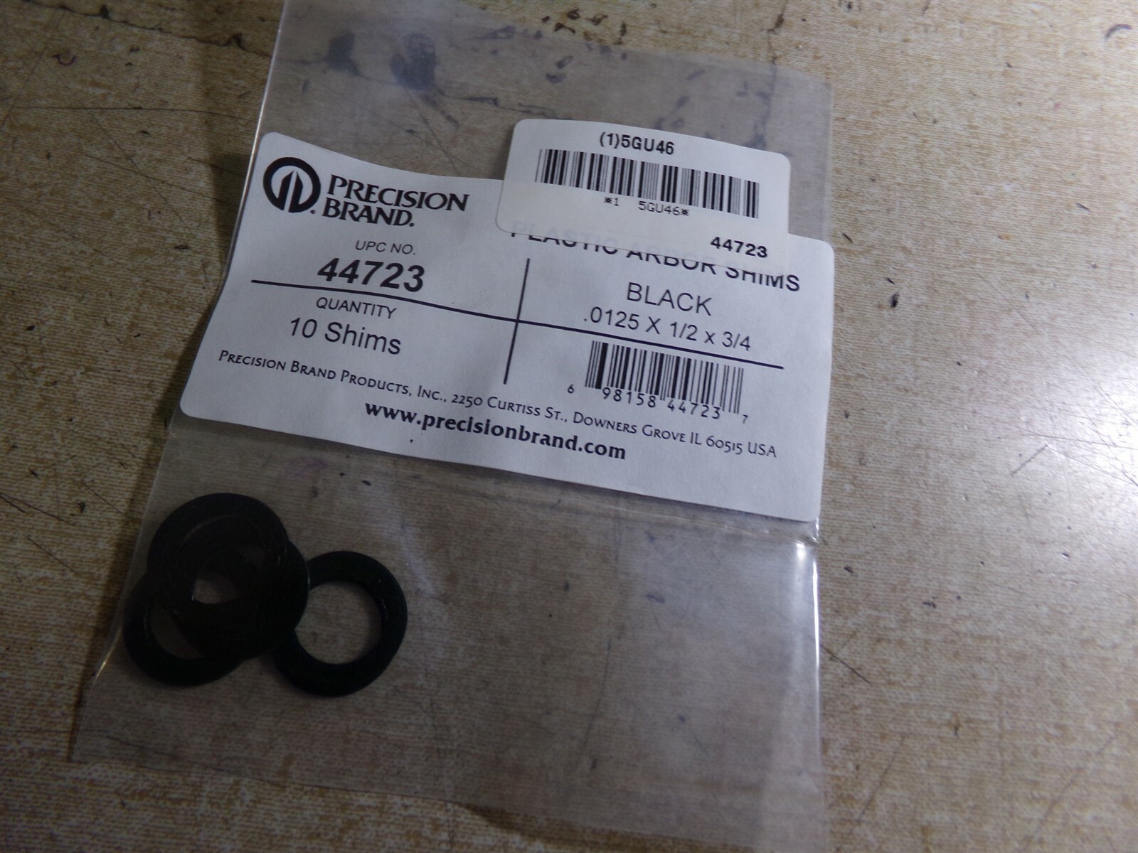 NEW Precision Brand 44723 Black Plastic Arbor Shims *FREE SHIPPING*