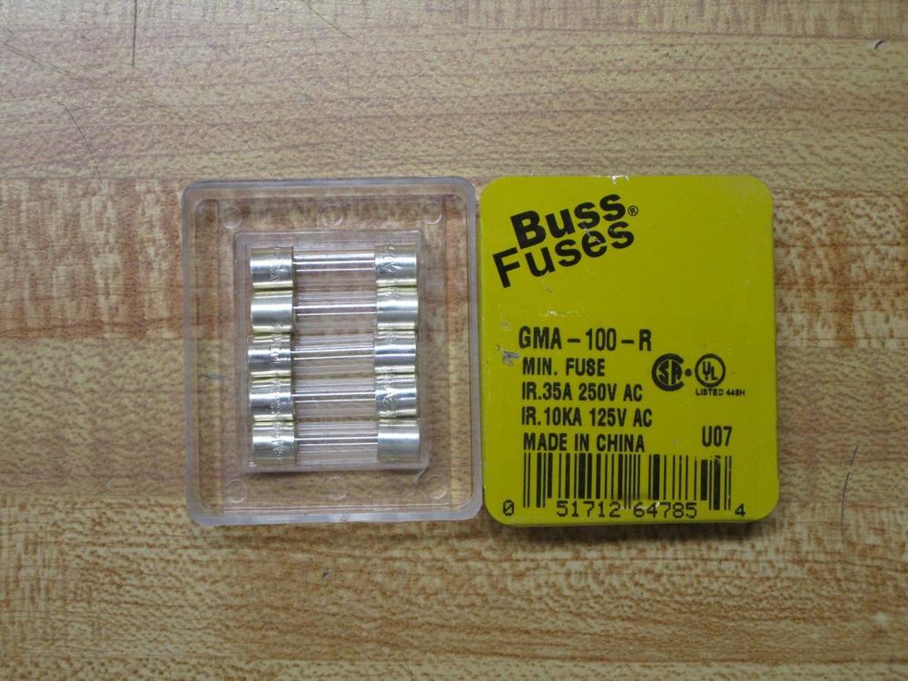 Buss GMA-100-R Bussmann Fuse Cross Ref 6F088 (Pack of 10)