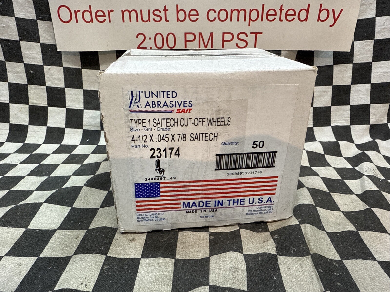 UNITED ABRASIVES-SAIT TYPE 21, 4.5″ X .045 X 7/8″, 23174, BOX OF 50, SHIPSAMEDAY