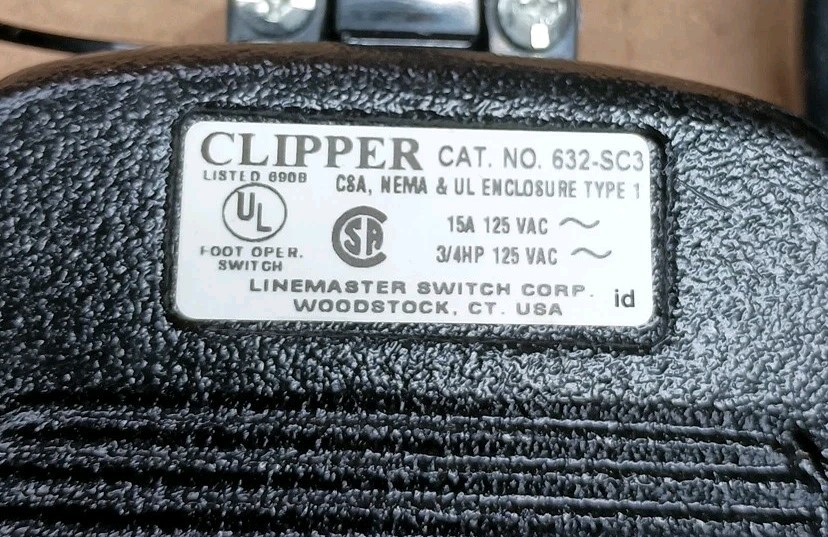 Linemaster 632-SC3 Clipper Foot Pedal Switch