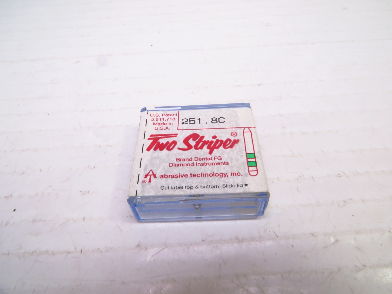 Abrasive Technology Two Striper FG 251.8 Bevel Cylinder Coarse Diamond Bur, 1 PK