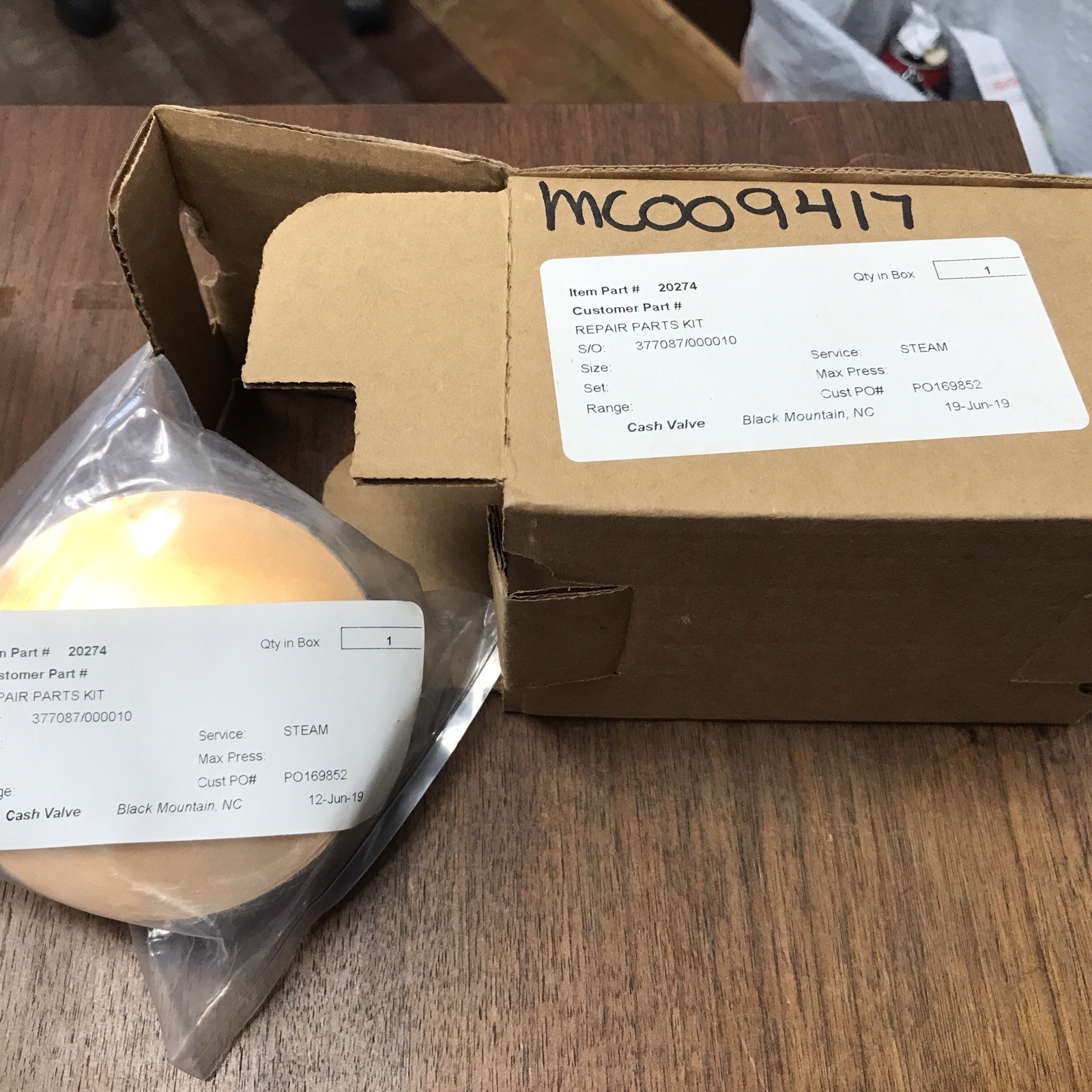 CASH VALVE 20274 Repair Parts Kit
