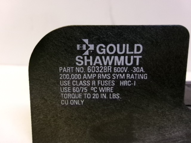 GOULD SHAWMUTT 60328R SINGLE POLE FUSE HOLDER USED FREE SHIPPING!!!!!!!!!!!!!!!!
