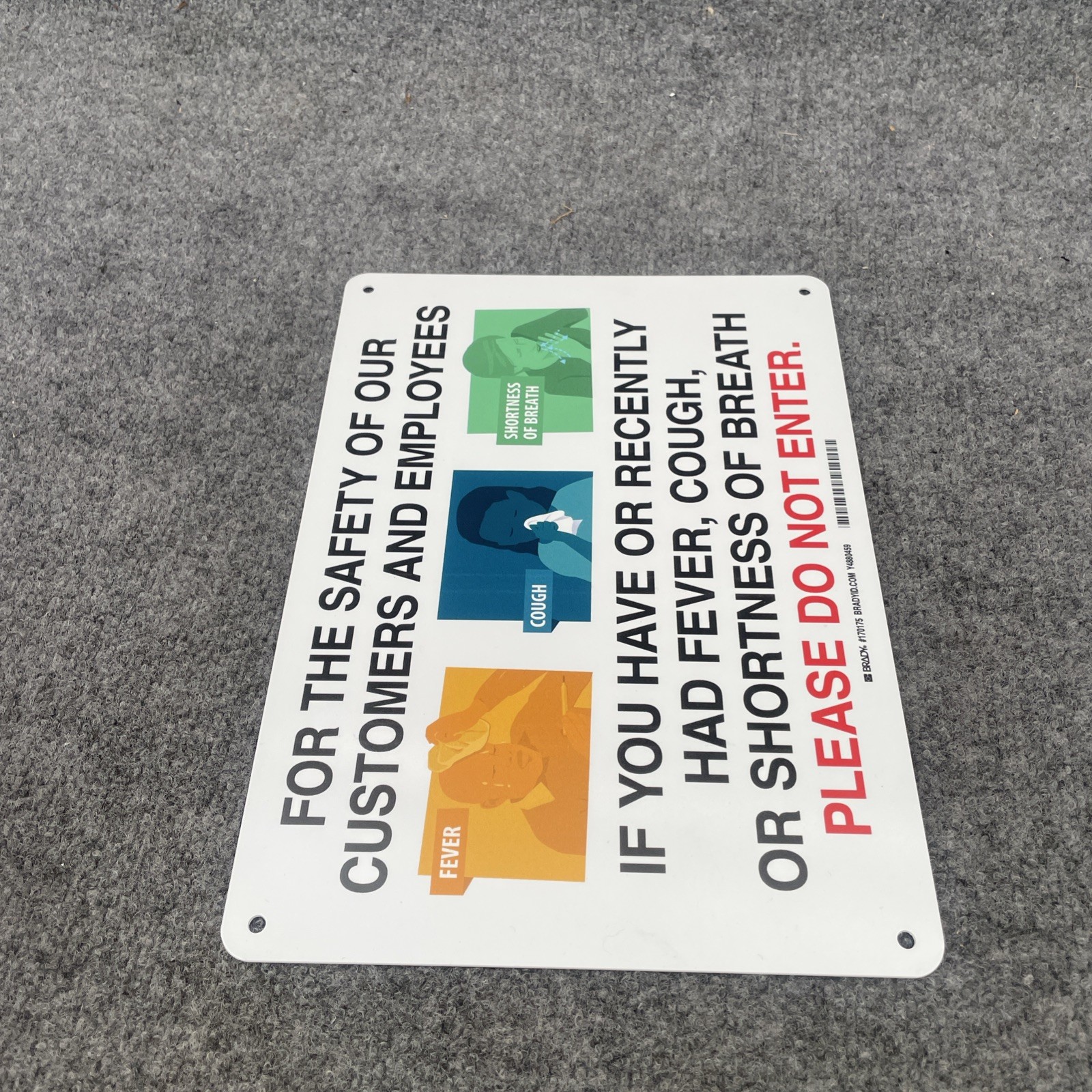 Lot Of 2 – Brady 170175 For The Safety Of Our Customers Sign, 170175 New Other