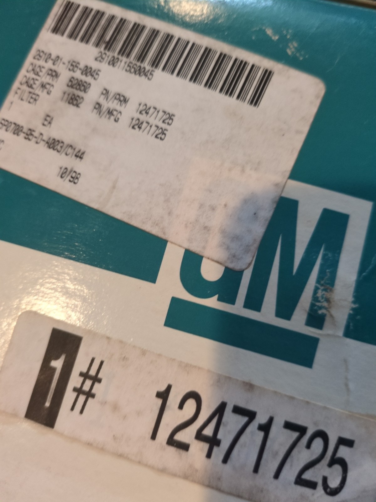 CUCV Truck Engine Fuel Filter GM PN 12471725 Water Separator #2910011560045 NOS