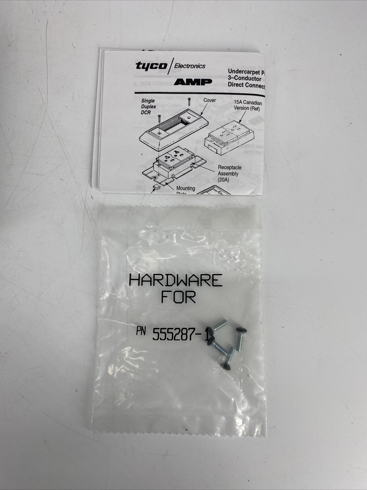 Tyco Electronics 555287-1 Undercarpet Telephone System Dual Tele Floor Kit