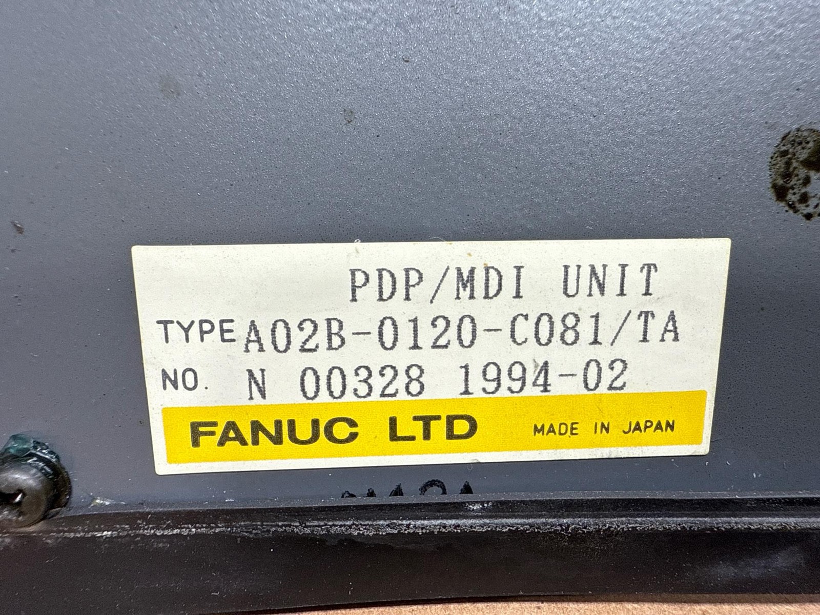 FANUC PDP/MDI Unit. MF-D6, Type: A02B-0120-C081/TA, Operator Panel