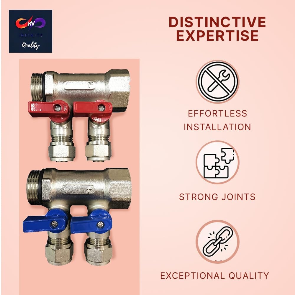 VN Infinite Quality 3/4″ Plumbing PEX Manifolds w/ 1/2″ Pex Ball Valves Radi…