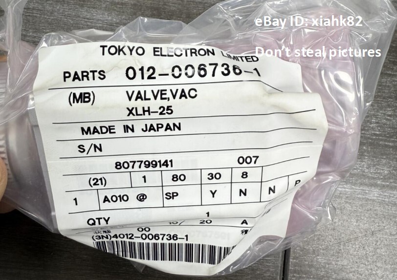 TEL TOKYO ELECTRON LIMITED 012-006736-1 VALVE,VAC XLH-25,NEW