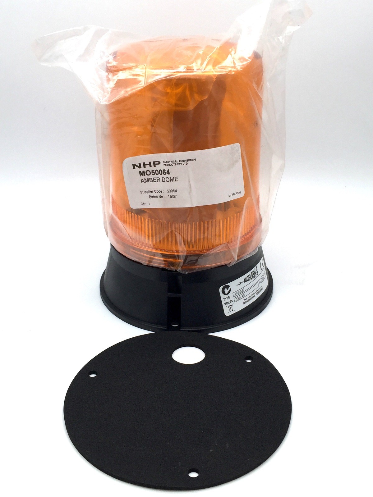 NHP MOFF400-87A Beacon Flash Fil 240VA Base Amber Dome MOFLASH
