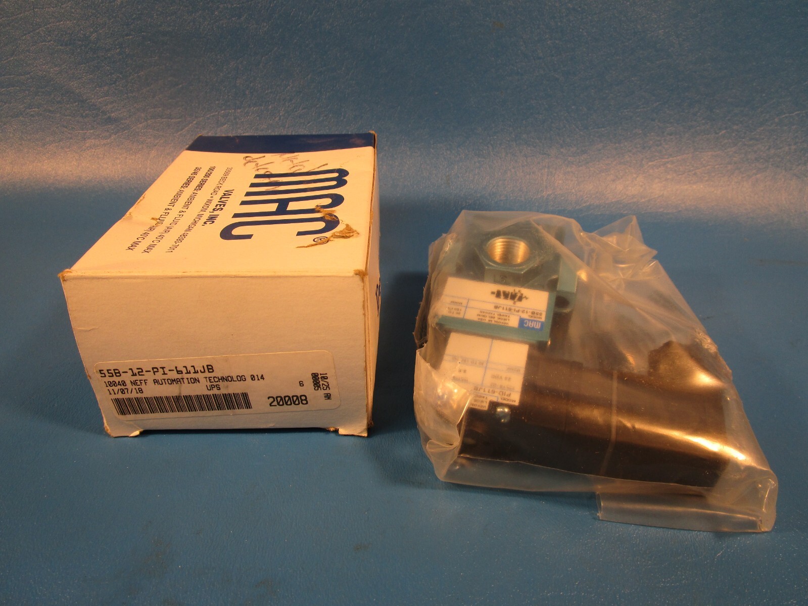 MAC VALVE 55B-12-PI-611JB MAC SOLENOID VALVE, NORMALLY CLOSE, 24V DC