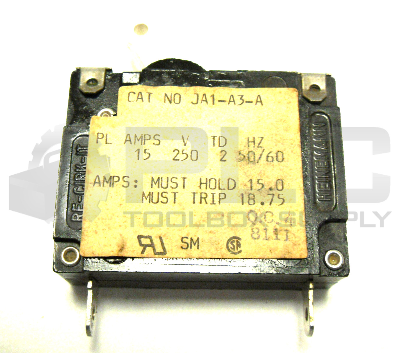 LOT OF 2 HEINEMANN JA1-A3-A CIRCUIT BREAKER 20AMP 250V 50-60HZ