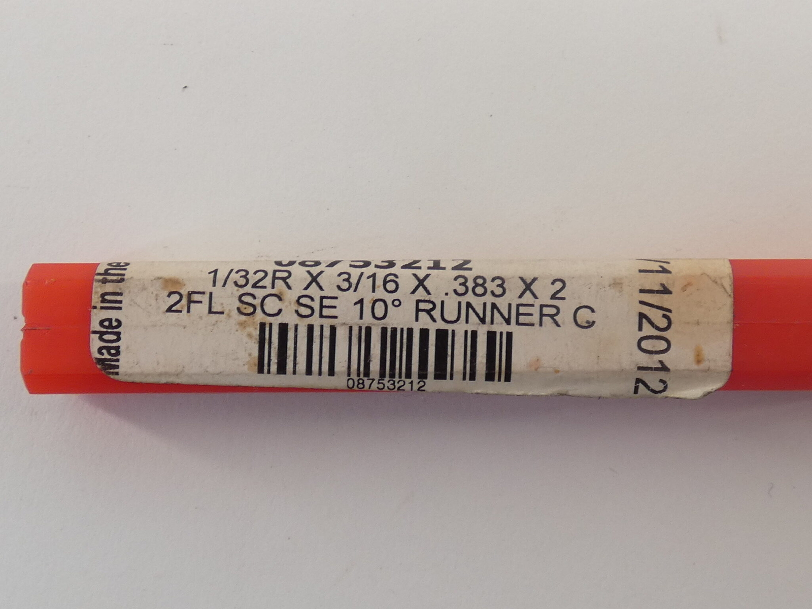 Accupro 08753212 End Mill, 1/32R x 3/16 x .383 x 2 – NEW Surplus!