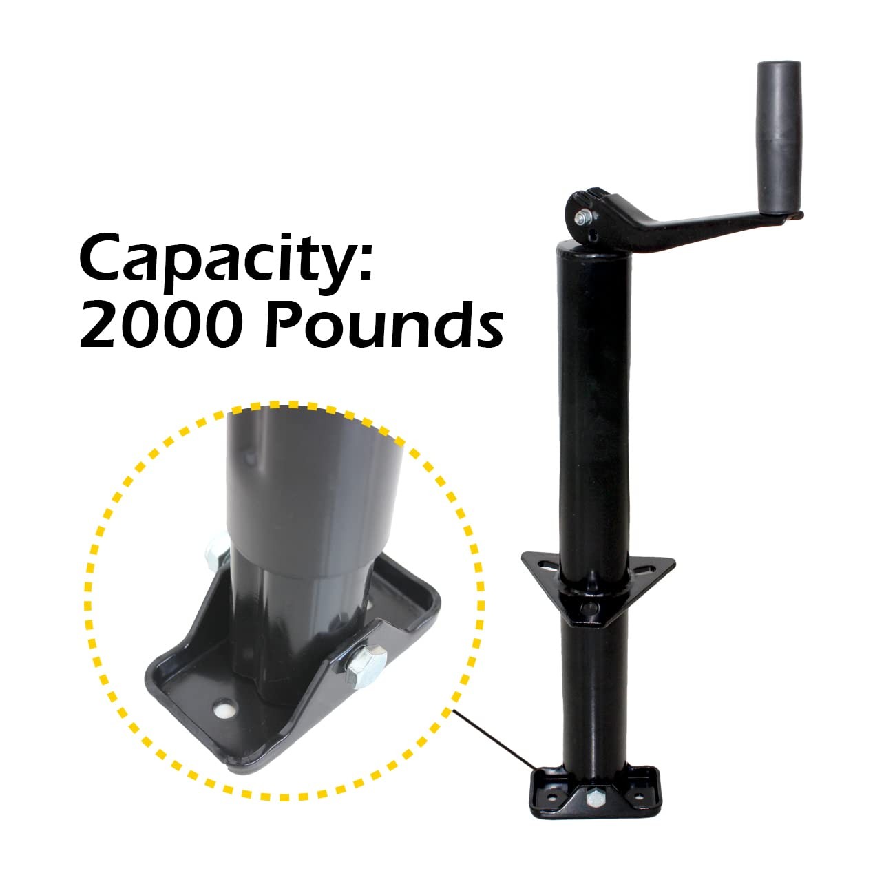 AFrame Trailer Jack HeavyDuty 2000 lbs Capacity 14 Travel for Trailer Utility