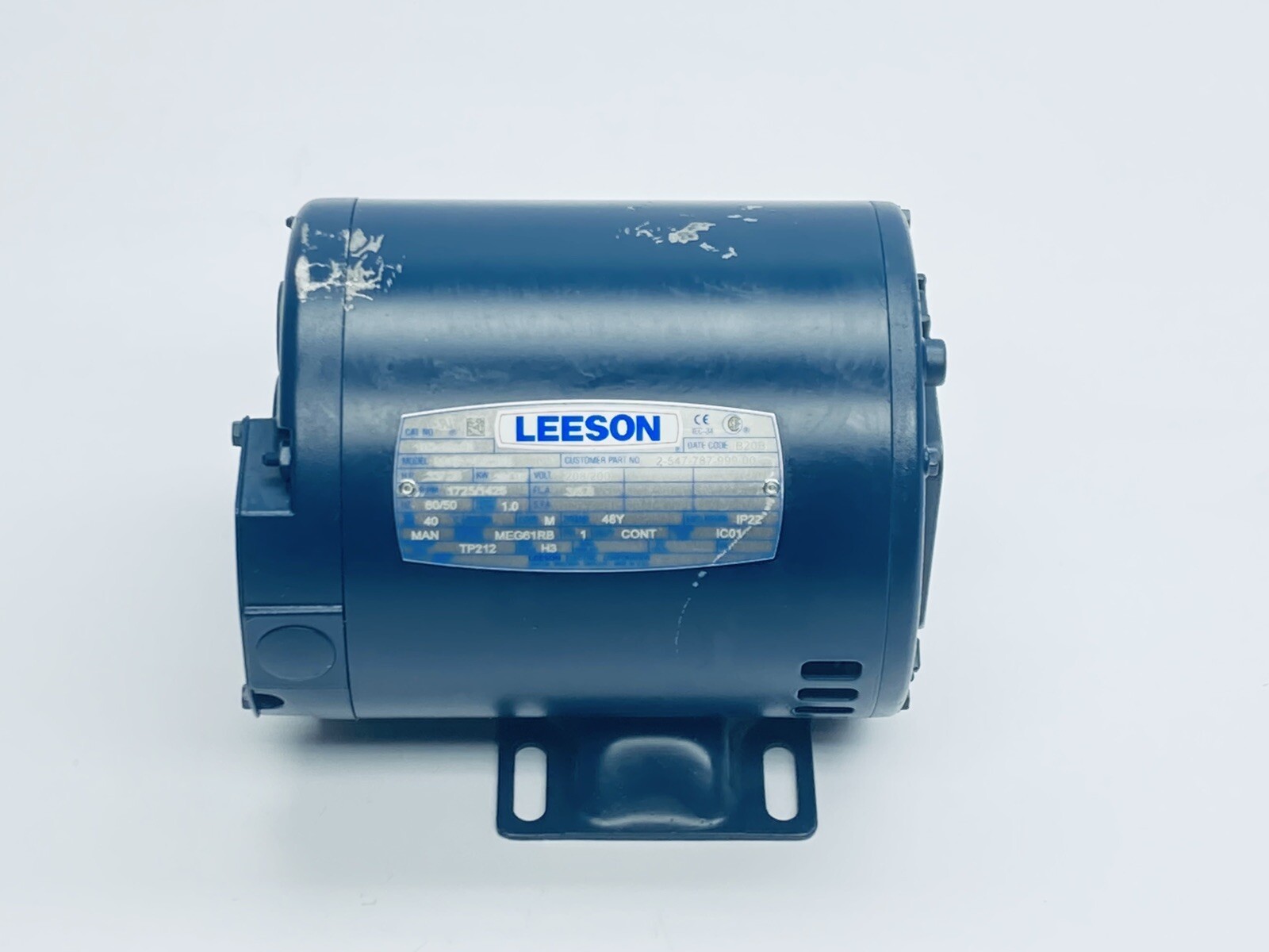 UNUSED LEESON M4S17DZ29B AC MOTOR 48Y-FR .33HP 208/200V 50/60Hz 1PH *SCRATCHED*
