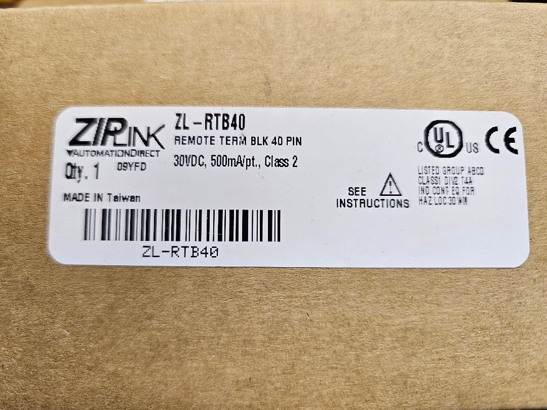 Automation Direct ZL-RTB40 40 point cable to wiring interface board new in box