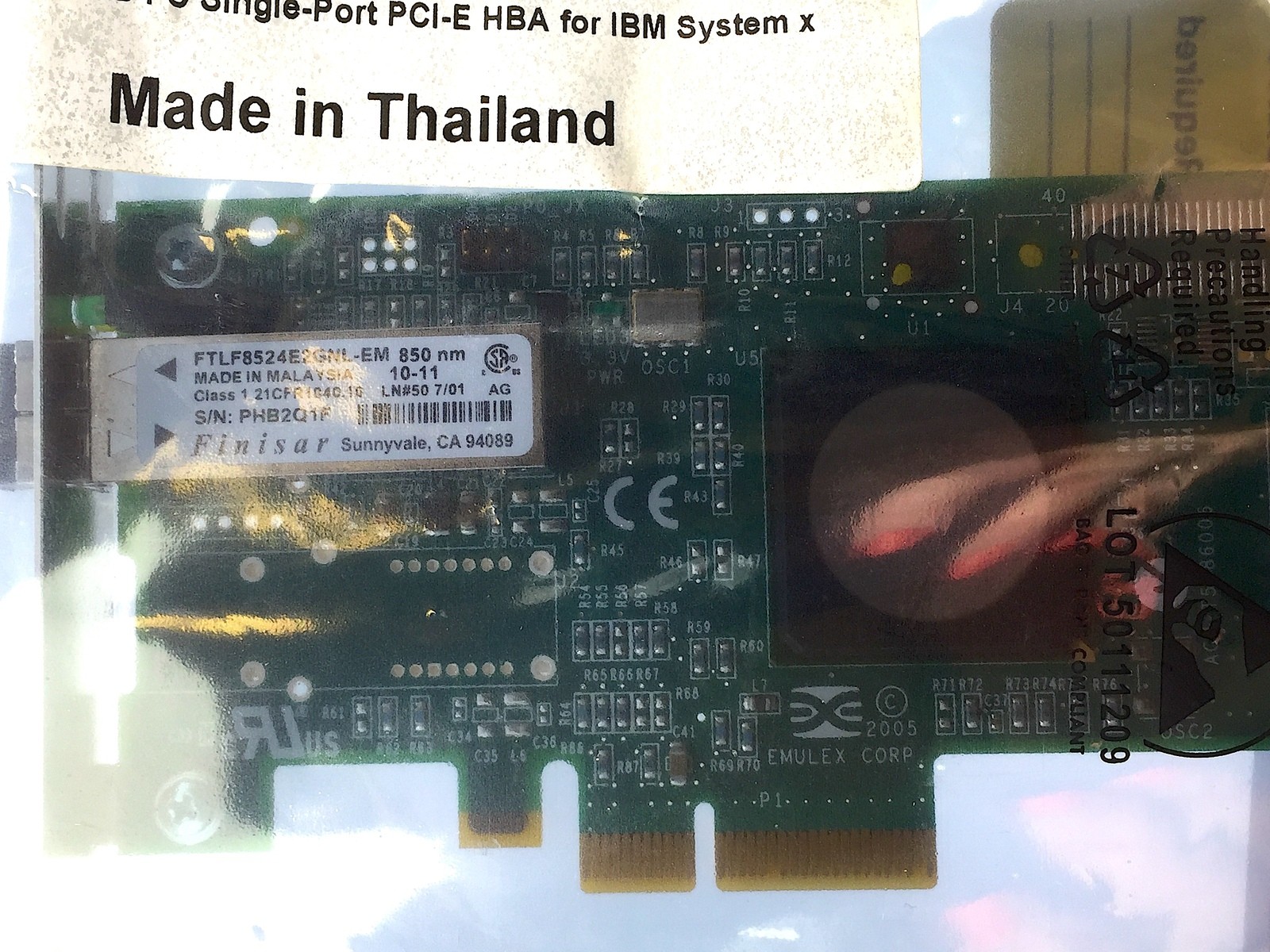 IBM Emulex 4GB FC Single Port PCI-E HBA 43W7509 Rev 4.0 for IBM System X