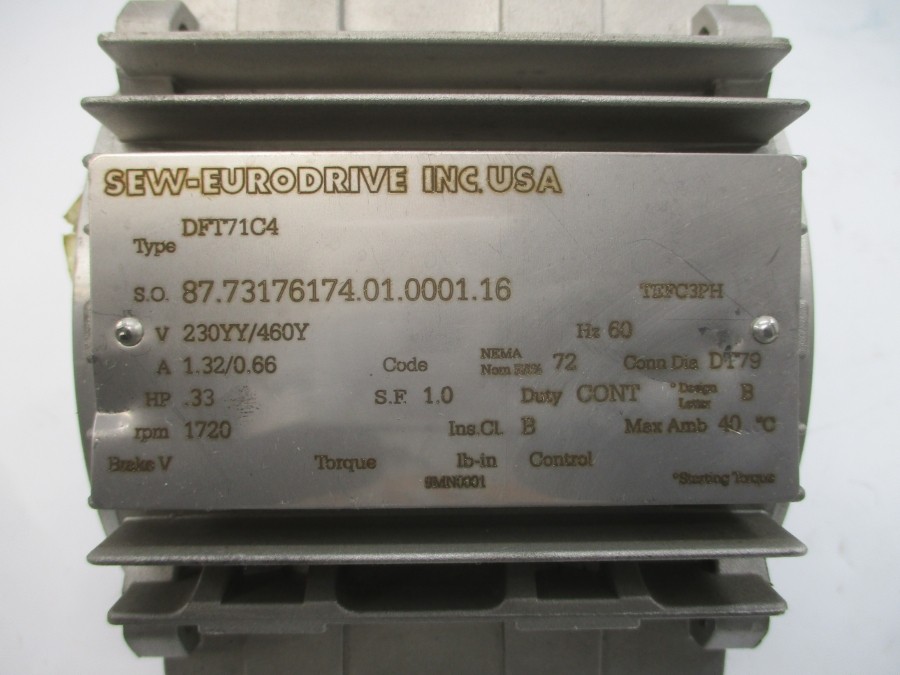 SEW-EURODRIVE DFT71C4 230/460V 1.32/0.66A (AS PICTURED) NSNP