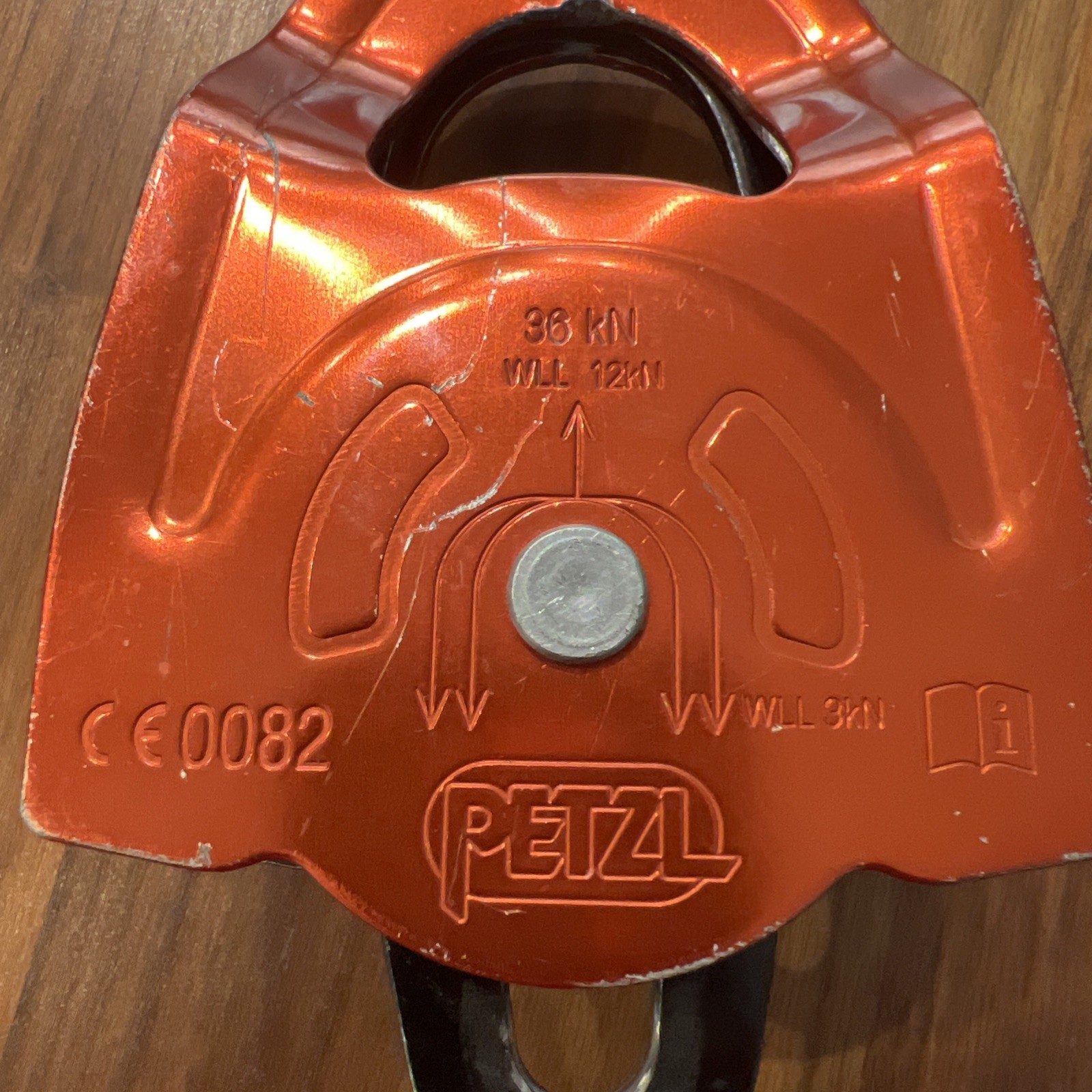 Petzl P65a Prusik Twin Pulley,8100 Lbs,Red/Black