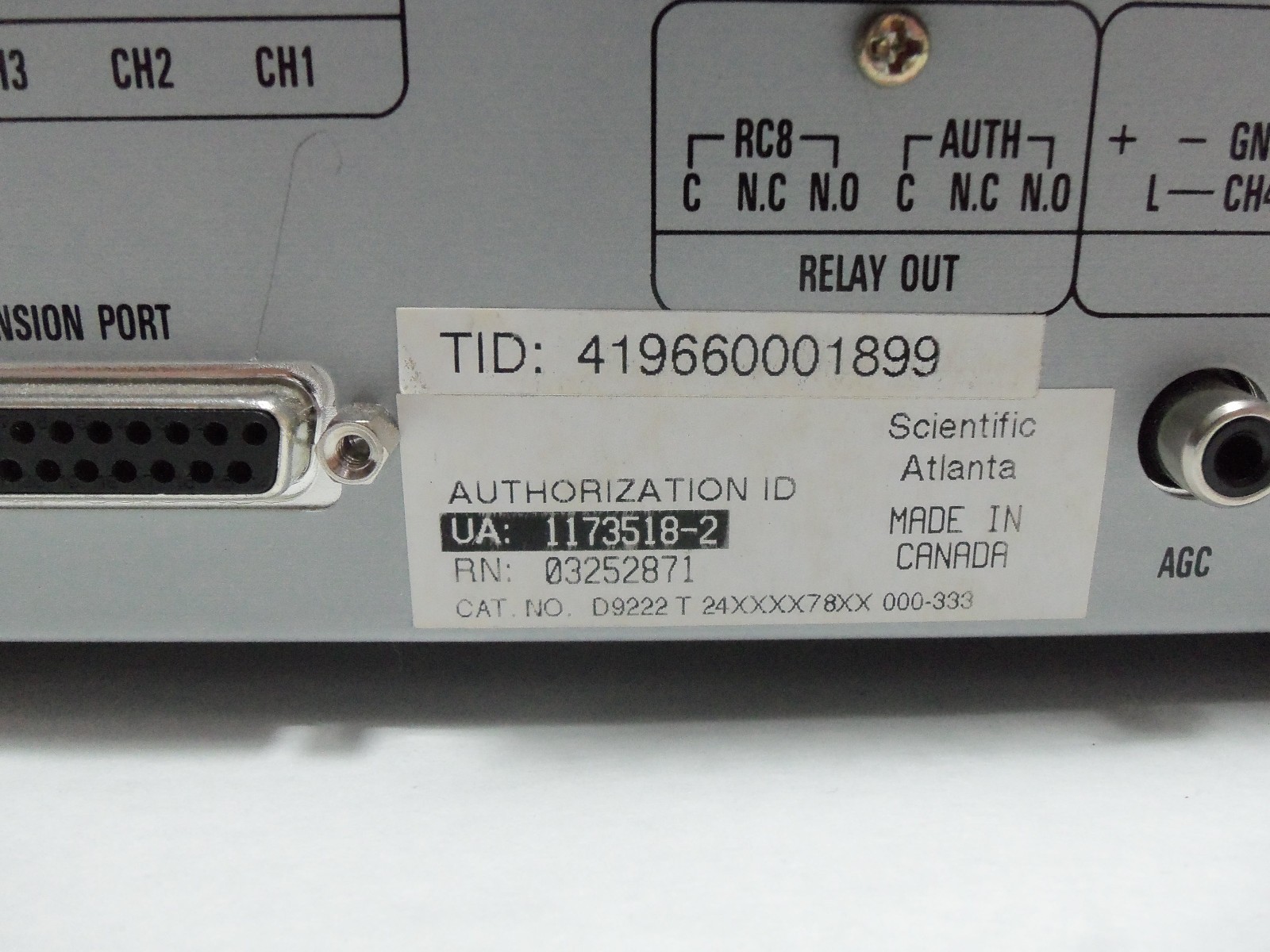 Scientific Atlanta Satellite Receiver D9222 D9804D