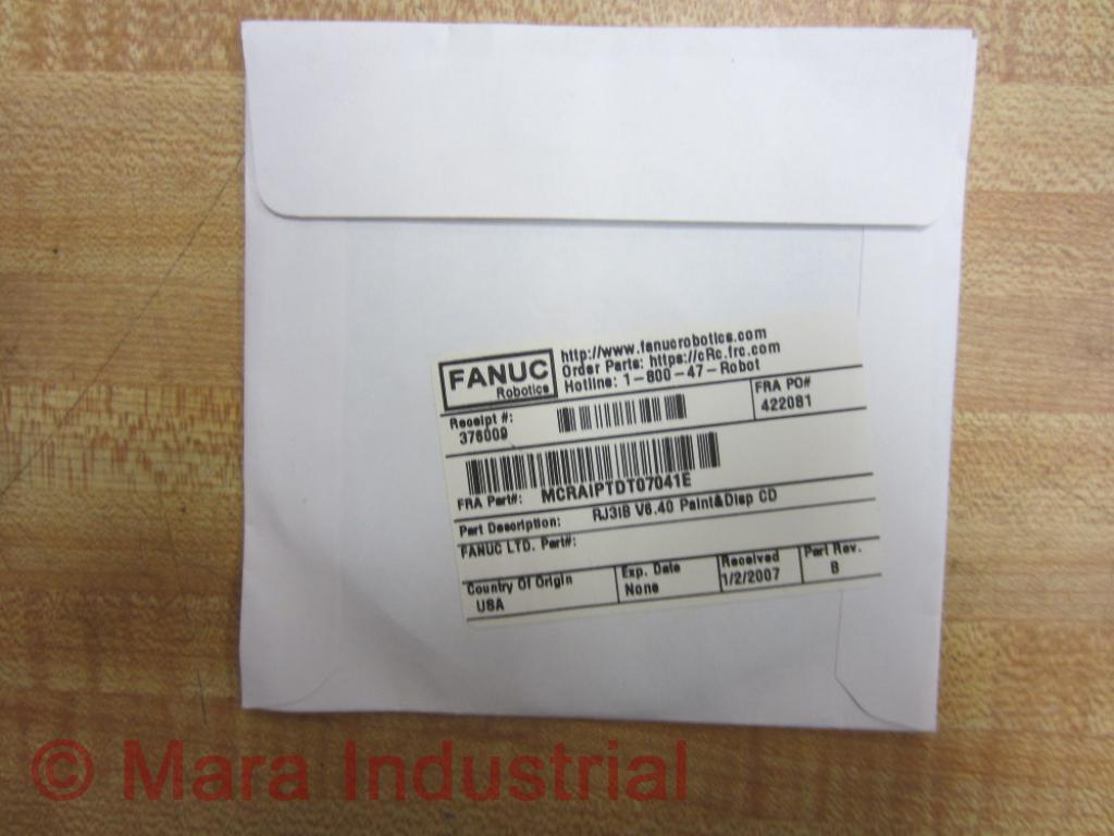 Fanuc RJ3IB V6.40 Paint & Disp CD MCRAIPTDT07041E Rev B
