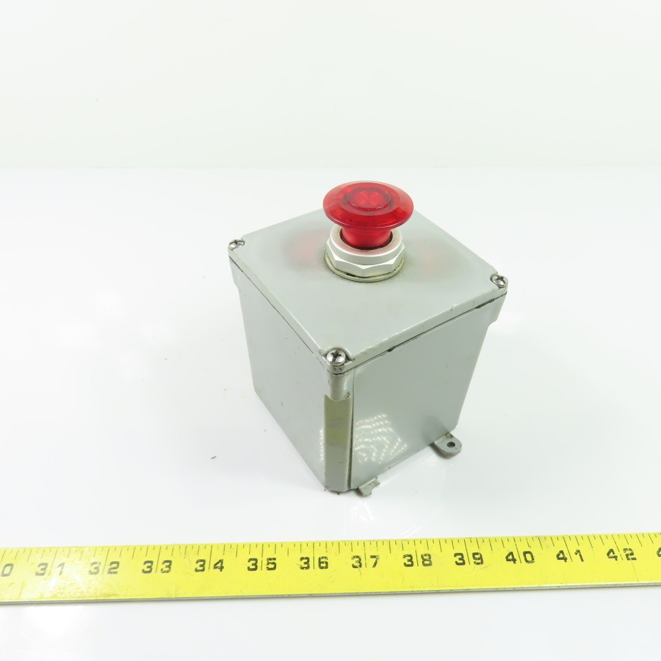 Red Pushbutton Control Station Enclosure 4″ x 4″ x 4″