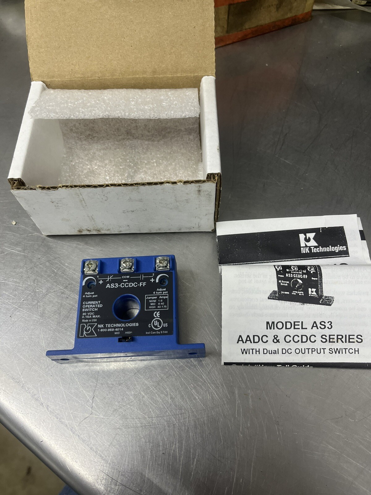 NK Technologies AS3-CCDC-FF Fixed Core AC Operated Switch New Made USA