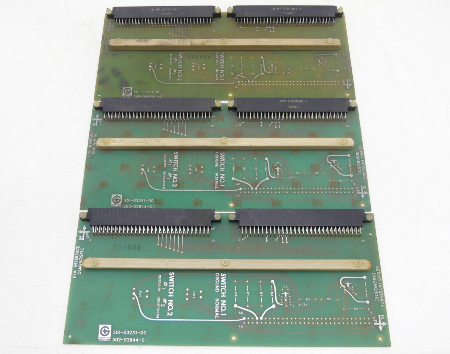 (Set of 3) Giddings & Lewis 501-03251-00 502-02844-0 Servo Interface Diagnostic
