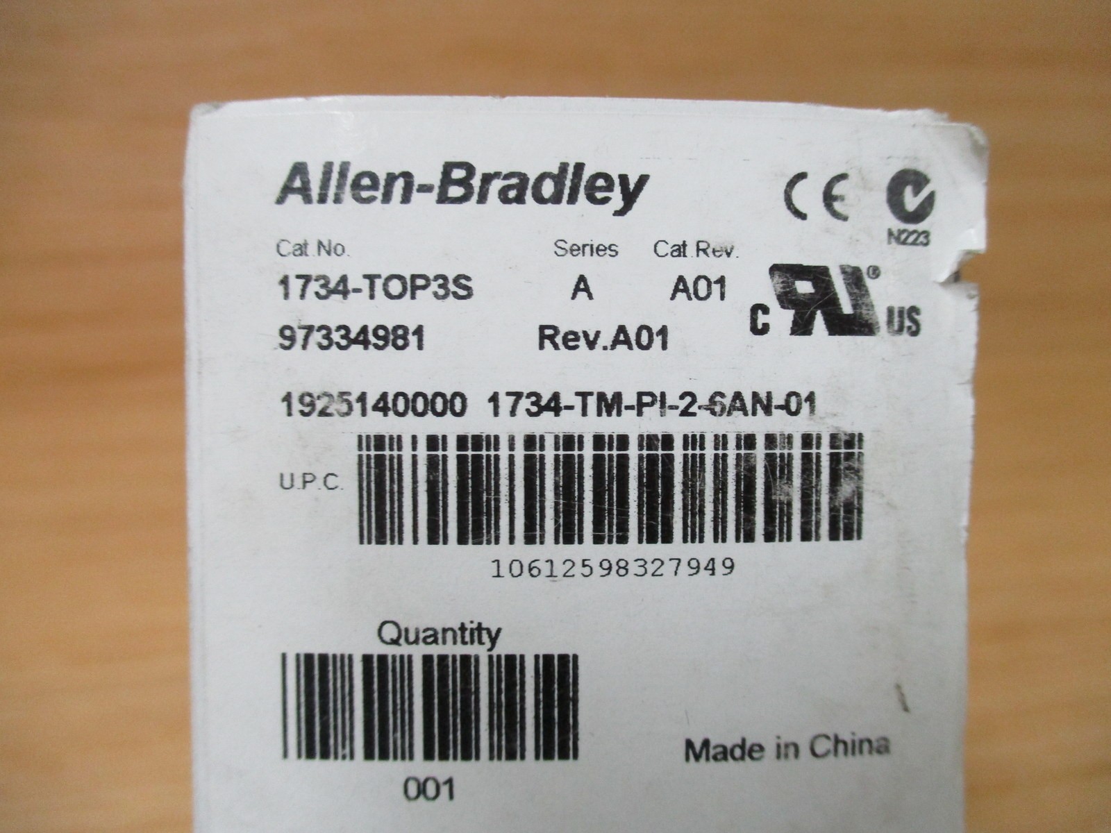 Allen Bradley 1734-TOP3S Terminals Base 1734TOP3S Ser. A, Rev A01