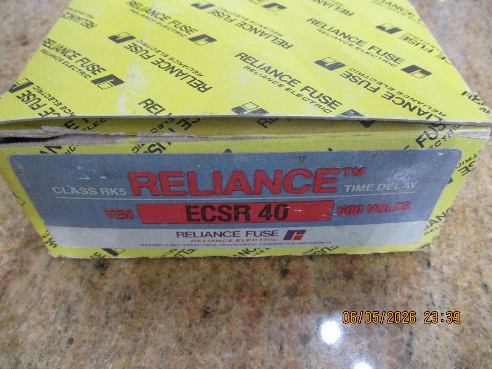 NEW Reliance Time Delay Current Limiting Dual Element RK5 Fuse ECSR40 600V 40A