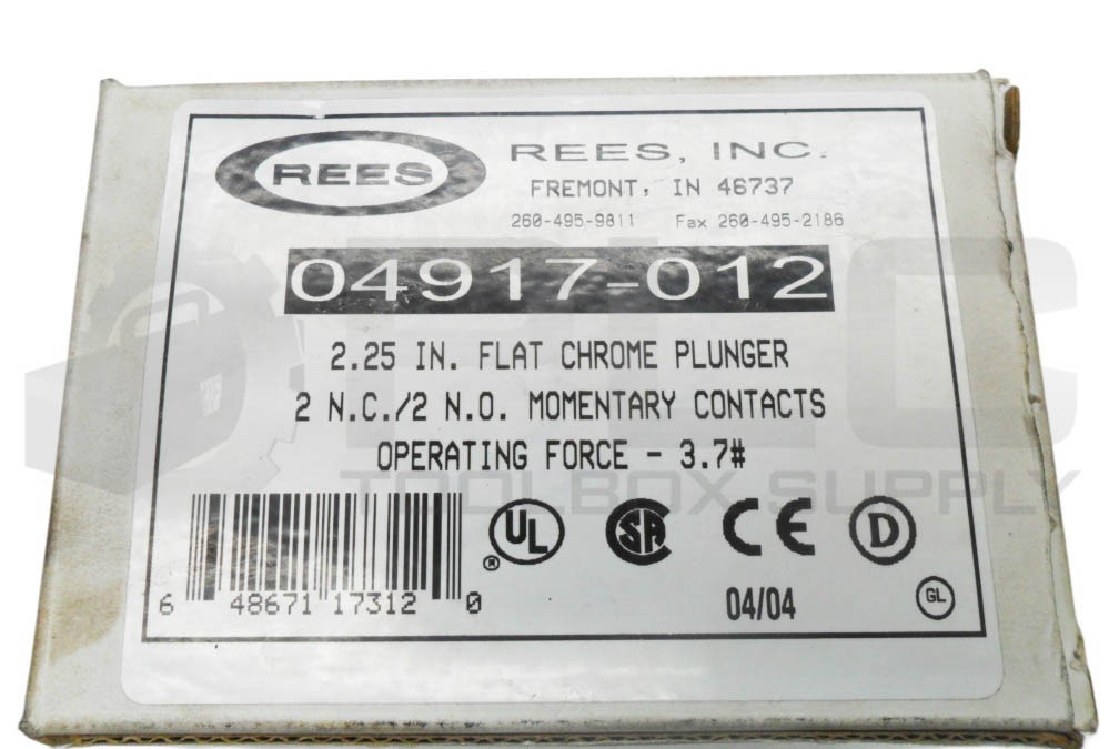 NEW REES 04917-012 PUSH BUTTON 2.25″ FLAT CHROME PLUNGER *READ*