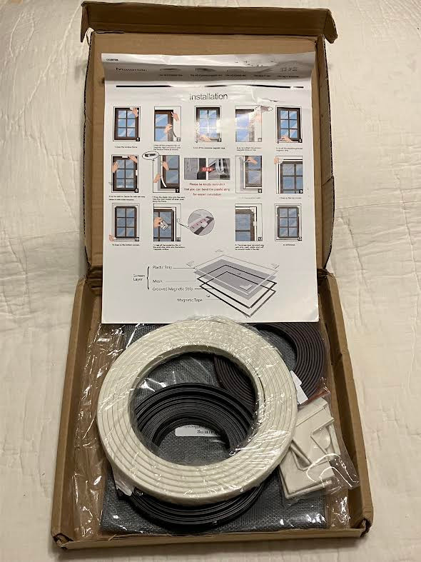 Set of 2 NeatiEase Adjustable DIY Magnetic Window Screen- 32″ x 24″ – New