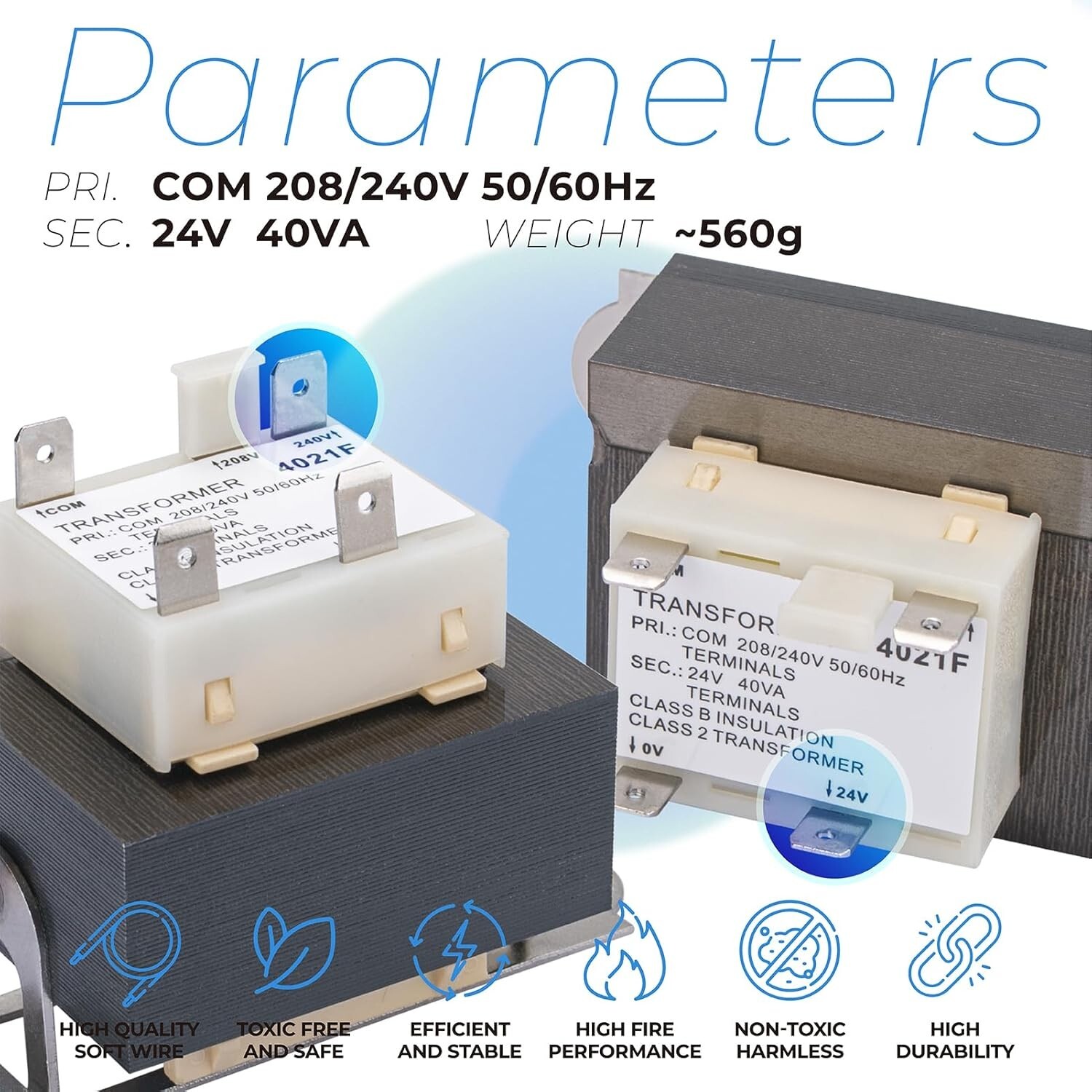ANTOBLE 0130M00138S 240V To 24V Transformer Compatible With Goodman Amana 40VA 2