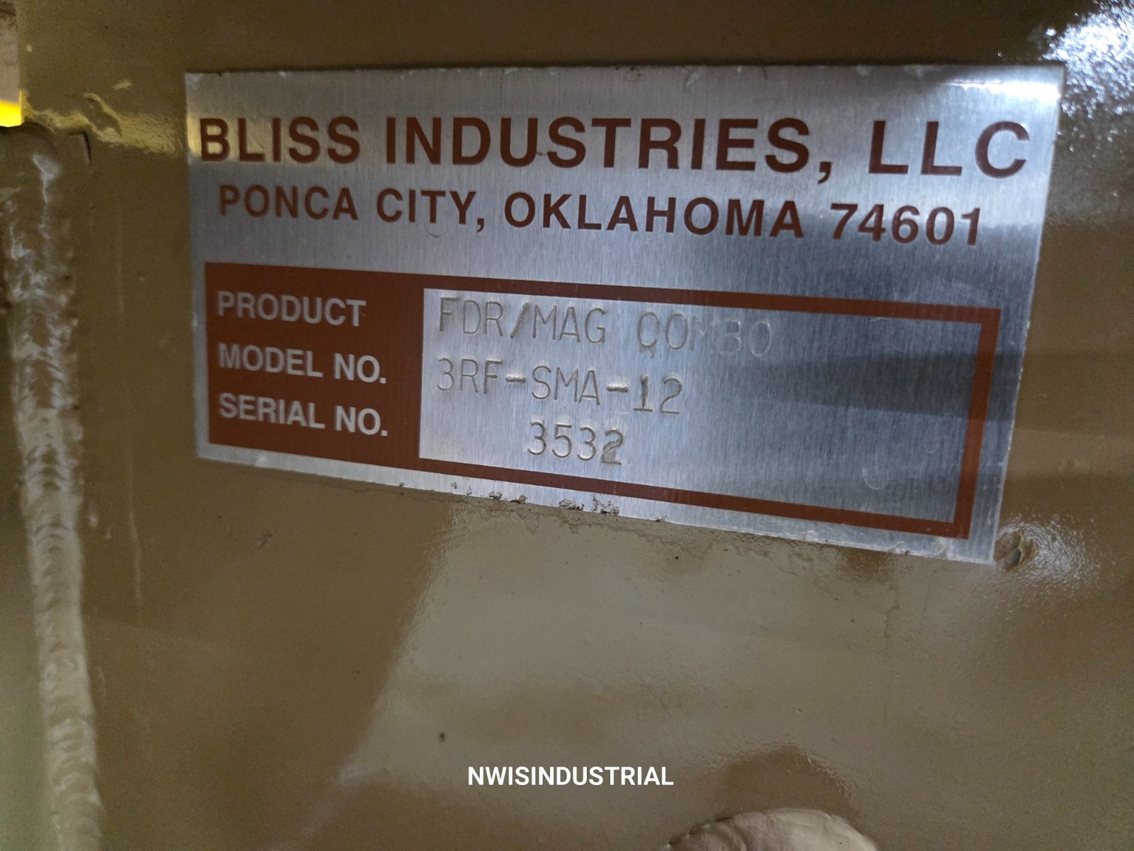 Bliss Rotary Magnet Separator Feeder w/ Sumitomo drive, 9″x12″, 3RF-SMA-12