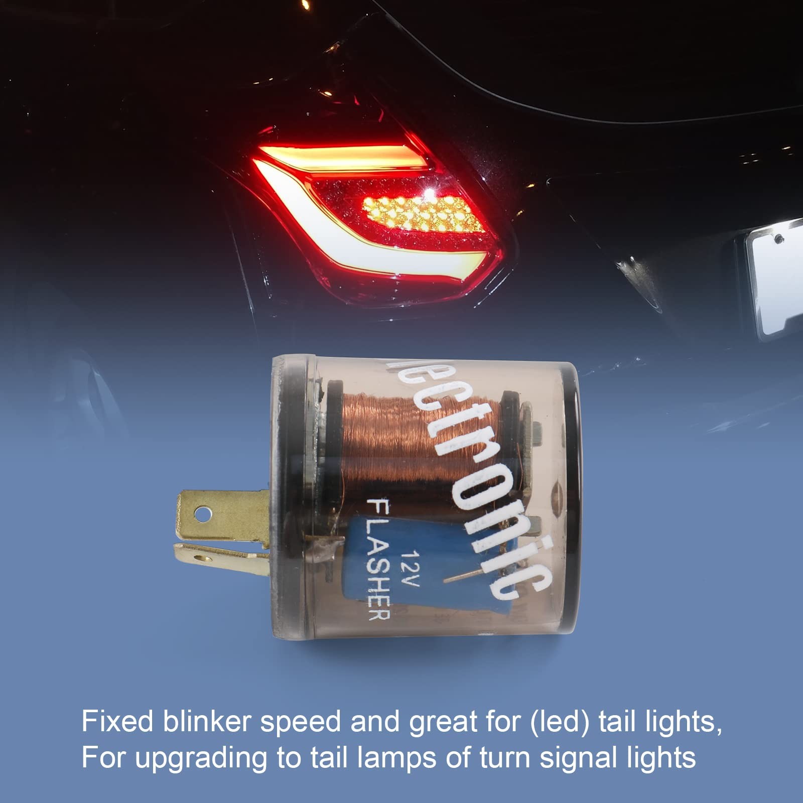 Universal 2PCS 12V 2 Pin Electronic LED Flasher Relay Turn Signal Light Blinker
