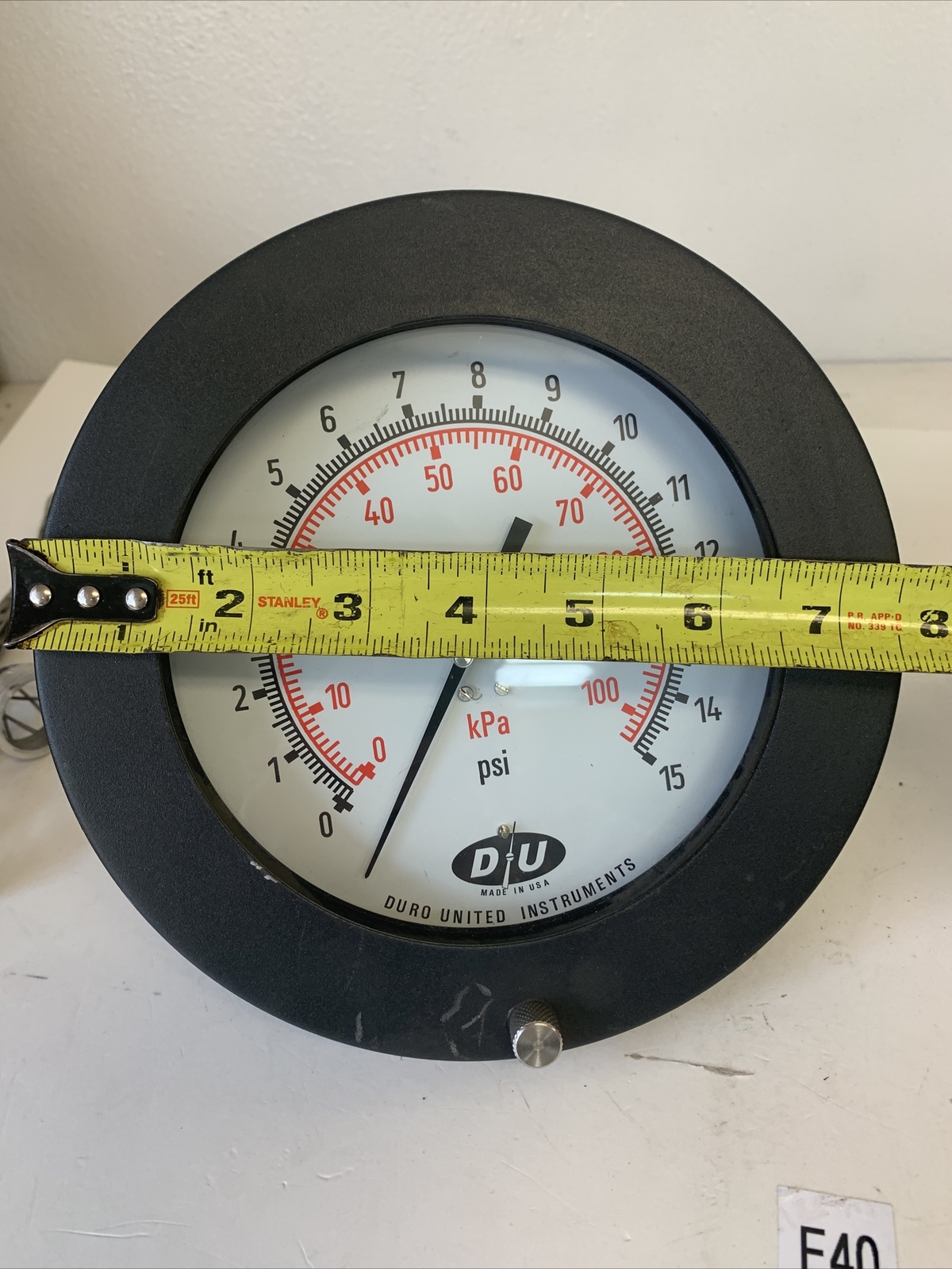 Duro United Instruments 0-15 PSI 7 1/2” Used 30 Day Warranty Fast Shipping!