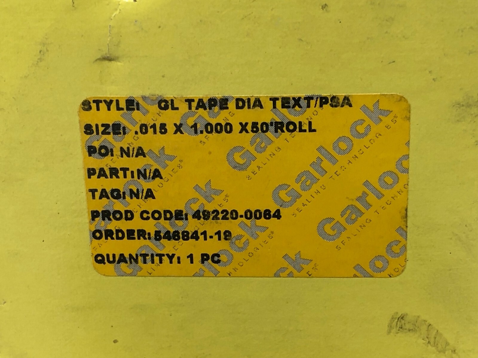 2 NEW ROLLS! GARLOCK PACKING SEALING GL TAPE W/PSA .015 X 1.000 X50′ 49220-0064