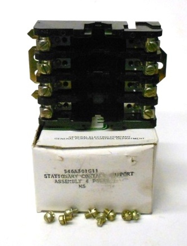 GENERAL ELECTRIC STATIONARY CONTACT SUPPORT ASSY #546A301G11, 4 POLES
