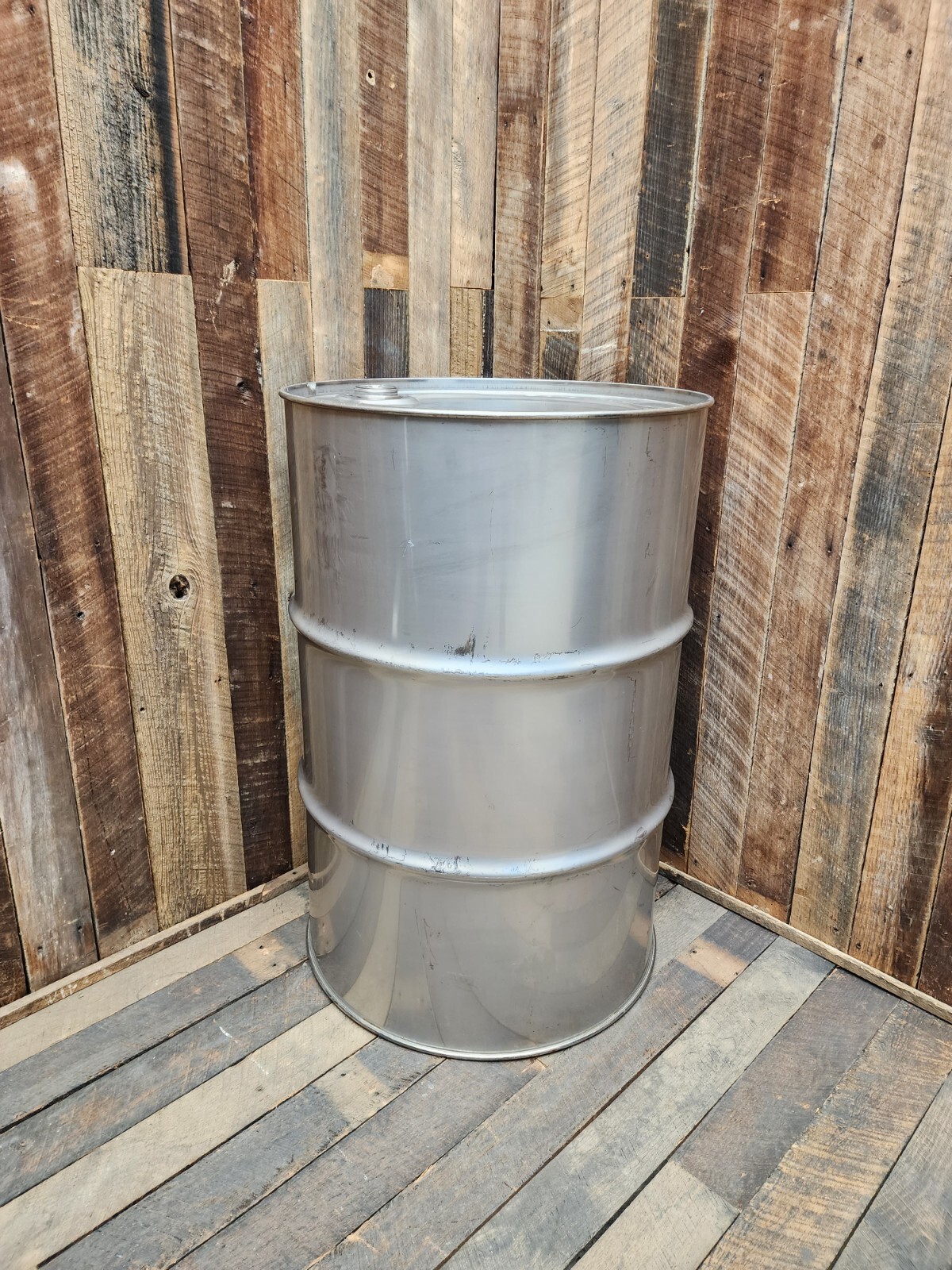 55 Gallon Stainless Drum Barrel USED Closed Top