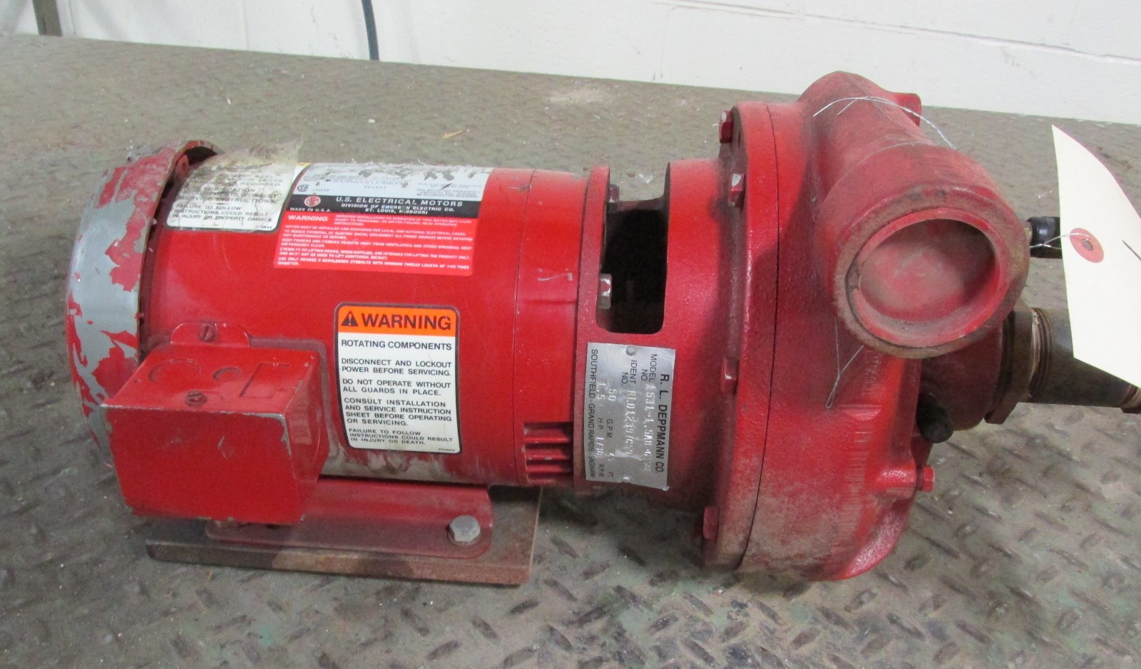U.S. Electric Motors Enclosed High Efficiency Motor 1/2 HP 3 Phase B4~ 71138MO