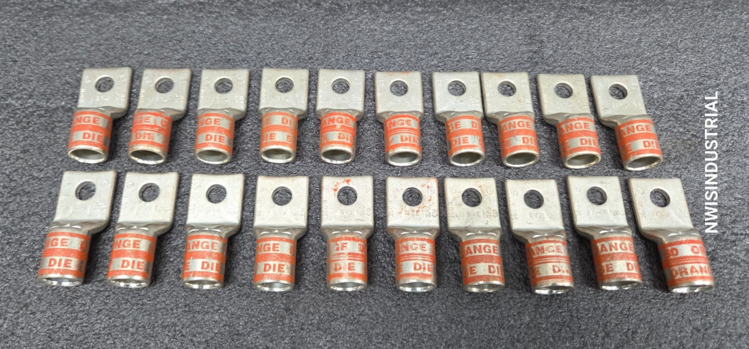 Lot of 20 – THOMAS & BETTS-T&B 150N, 3/0, CU, ORANGE DIE, Short Barrel, 1 Hole