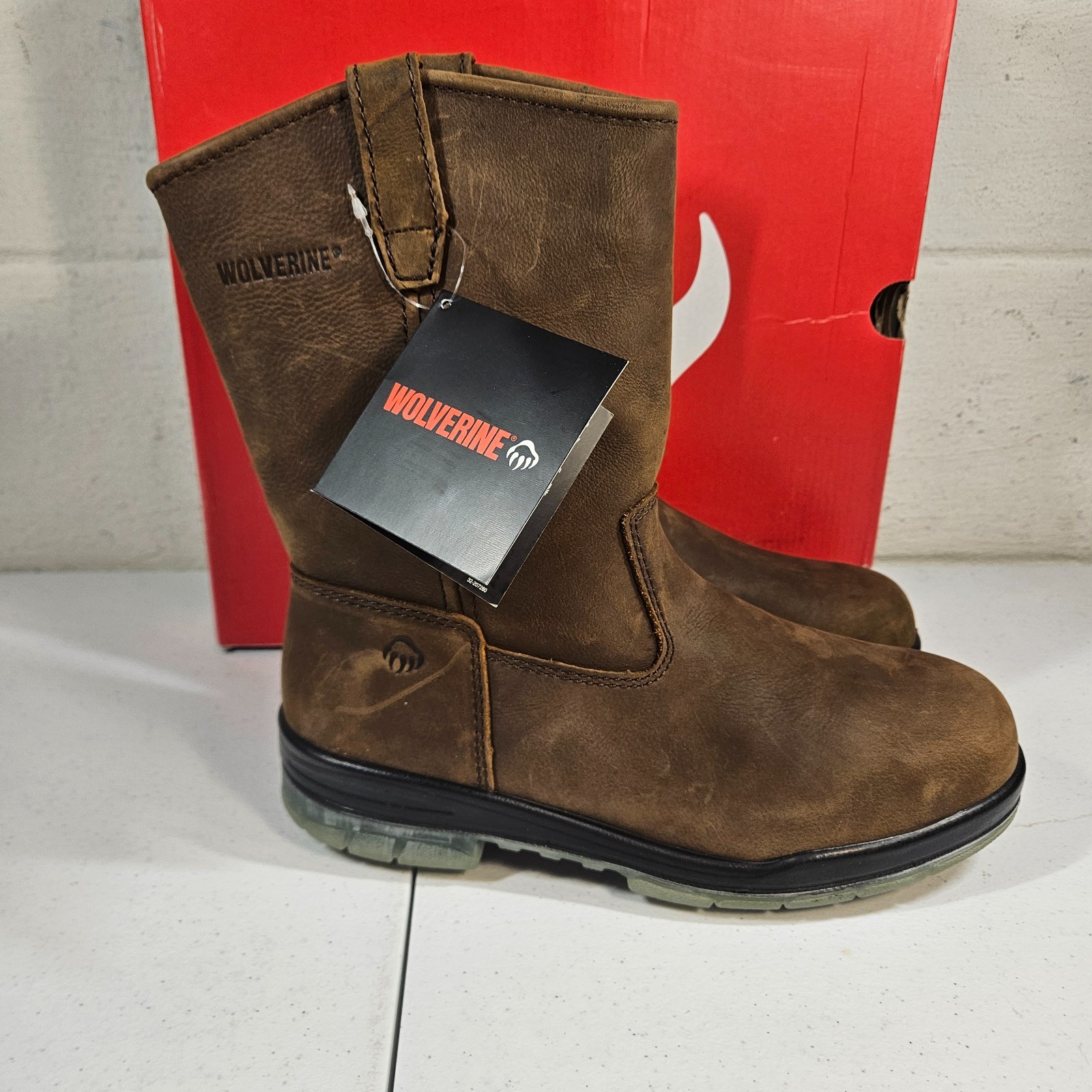 Wolverine Men’s Steel Toe W03258 DuraShocks Wellington Stone 8.5 EW New