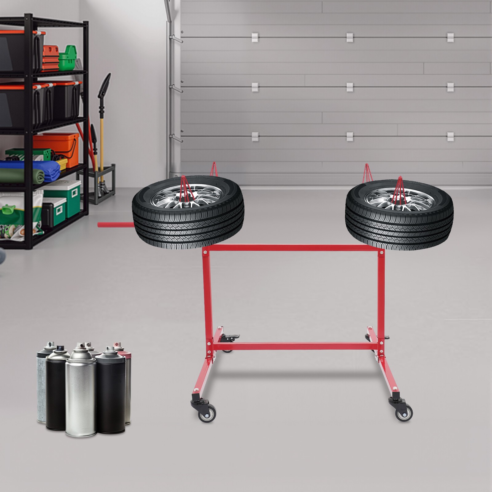 Wheel Paint Stand Rack Angled Wheel Holder Spray Stand For Car Repair Workshop