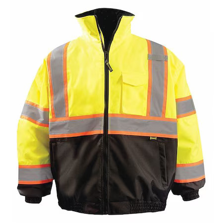 Occunomix Lux-350-B2x-Yxl High Visibility X-Back Jacket, Polyester, Class 3 R,