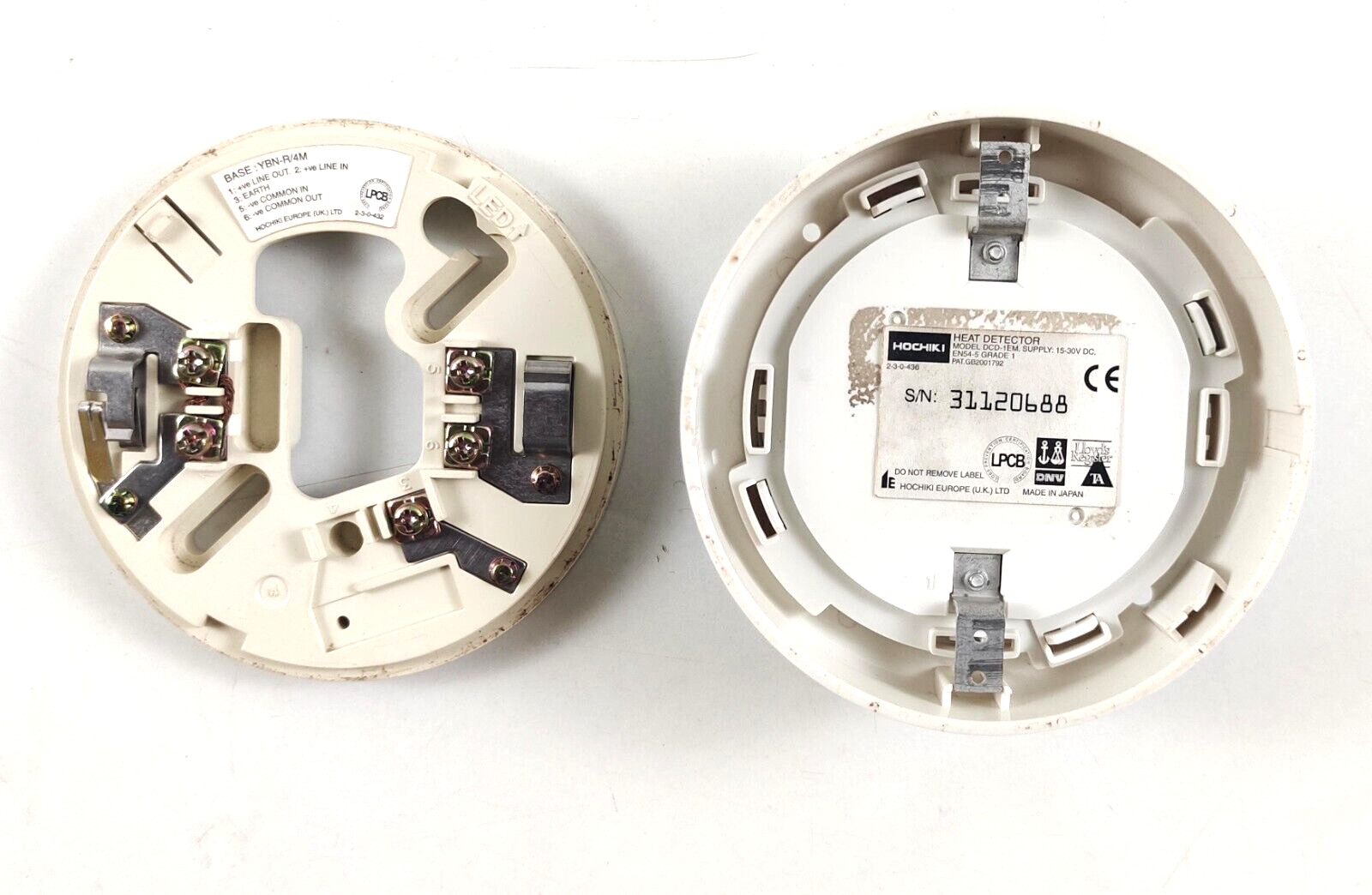 Hochiki / Deckma DCD-1EM Heat Detector With Base Type YBN-R/4M