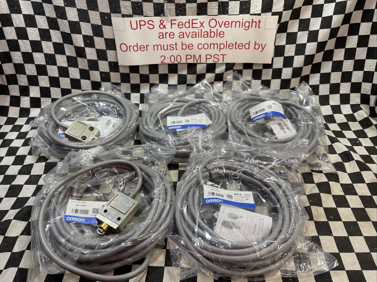 OMROM D4C-4302, D4C4302, Switch SPDT Chassis Mount, LOT OF 5, SHIPSAMEDAY